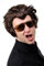 WIG ME UP - Perücke Braun Karneval Fasching Herrenperücke Rockabilly King 50er Jahre Wild One Horrorpunk Vampir Biker Tolle 45874-4