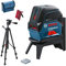 Bosch Professional 06159940FV Livella Laser Rosso Multifunzione GCL 2-15, con Punti a Piombo, 3 Pile AA, Supporto Ruotabile RM1, Pannello di Mira, Custodia Protettiva, Treppiedi, Raggio d’Azione 15 m