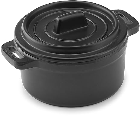 Mini Cocotte Mélamine Noire avec Couvercle Ø 10 à 14 cm - Pujadas - Mélamine x65mm