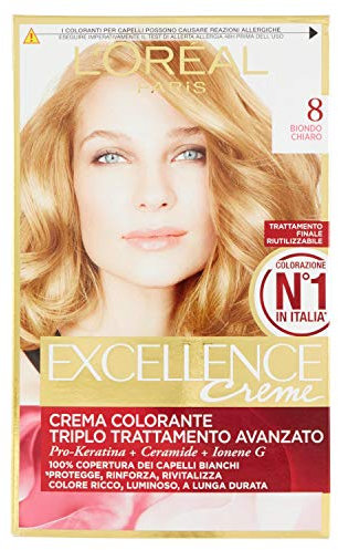 3 x L'Oreal Excellence Creme 8 Hellblond Haarfarbe
