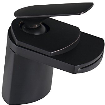 Wasserfall Armatur Waschbecken Bad schwarz Wasserhahn Waschtisch | Einhebelmischer Waschtischarmatur Einhandmischer Badarmatur Waschbeckenarmatur