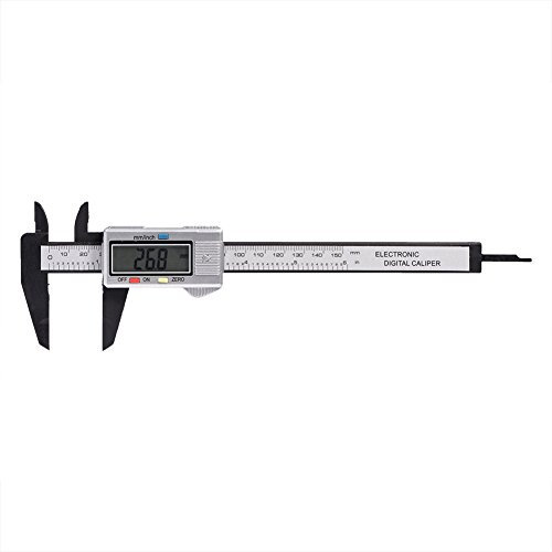 Digitaler LCD-Messschieber, 6 Zoll/150 mm elektronisches Messwerkzeug aus Edelstahl zum Messen der Innen- und Außentiefe (Silber)