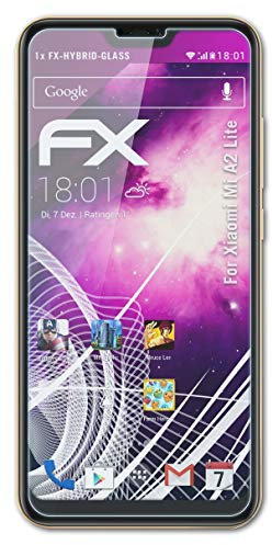 atFoliX Lámina Protectora de plástico Cristal compatible con Xiaomi Mi A2 Lite Película Vidrio, 9H Hybrid-Glass FX Protector Pantalla Vidrio templado de plástico