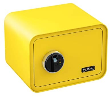OLYMPIA Go Safe 100 Tresor Design Safe Möbeltresor Wandsafe Wandtresor Fingerprint, Farbe:Zitronengelb