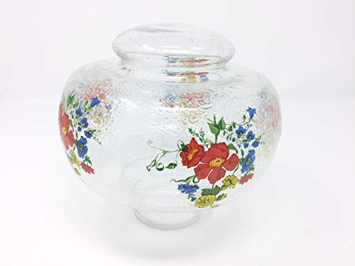 Retro Glas Lampenschirm Blumen Dekor Ersatzglas Lochmaß 7cm