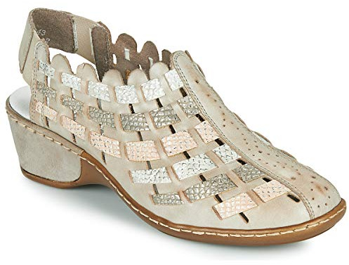 Rieker Roberto Sandalen/Sandaletten Femmes Silbern - 37 - Sandalen/Sandaletten
