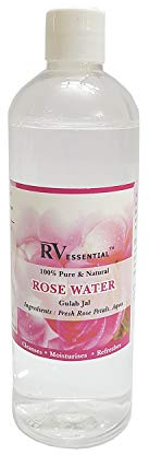 R V Essential Acqua di rose pura/Gulab Jal 200ml (6.76oz)- (100% puro e naturale) Pure Rose Water