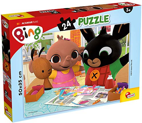 Lisciani - Masha et Michka - Puzzle 92970 - Puzzle Enfant 60 Pièces - Très Épaisses - Développe Logique et Coordination - 50x35 cm - Fabriqué en Italie - Dès 3 Ans