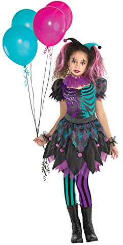 amscan 9904757 Girls Creepy Harlequin Halloween Fancy Dress Costume Age 6-8 Years