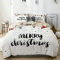 LASINSU beige Bettwäsche Set，Frohe Weihnachten Zitat mit modernen Pinsel Schriftzug Creative Noel Phrase,1 Bettbezug 220x240cm+2 Kopfkissenbezug 80x80cm
