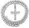 Milacolato lced Out Kettenanhänger für Männer 18 Karat Platiniert Hip Hop Cluster Simuliert Diamant Tennis Halskette Iced Tennis CZ Kettenlänge Sizes 61cm, 76cm