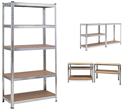 Lagerregal Kellerregal Werkstattregal Schwerlastregal Einstellbar Regal bis 875 kg, 170x75x30cm Metall-Regal Regalsystem für Garage, Werkstatt, Speisekammer - Verzinkt