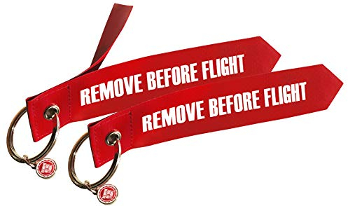 Matériel aéronautique d'origine - Remove Before Flight - 2 pendentifs, rouge, 16 x 3 cm, Moderne