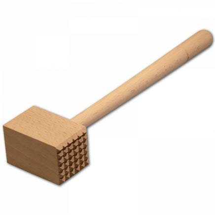 5x HOFMEISTER® Fleischhammer, 100% Naturprodukt, 28 cm, ohne Plastik, stabiler Fleischklopfer klopft jedes Schnitzel weich, massiver Fleischplattierer, Schnitzelklopfer
