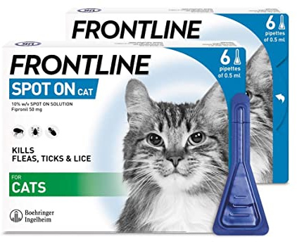 FRONTLINE Spot On Flea and Tick Treatment for Cats - 12 Pipettes, 0.5 ml