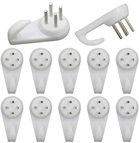 Zorfeter 50 Pcs 11lbs Invisible Nail Screws Wall Hooks No Trace Picture Hangers Non-Mark Hook Photo Frame Hangers, 30 x 15mm