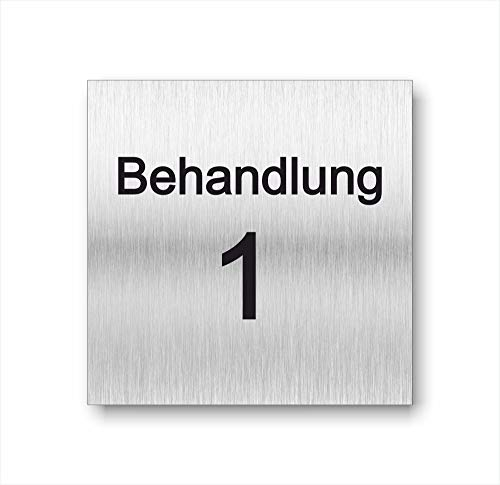 Türschild Schild Behandlung UV Druck 12 x 12cm - 3mm Aluverbund - Made in Germany - Art.Nr. 2106 (Behandlung 1)