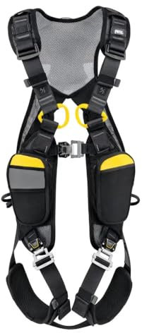 Petzl Newton EASYFIT European Version, Imbracatura Anticaduta Confortevole E Rapida da Infilare Unisex Adulto, Nero/Giallo, 1