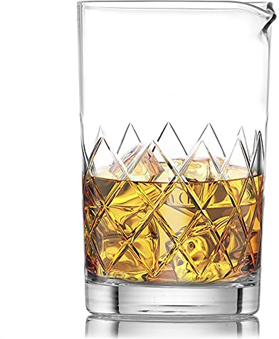FLOW Barware 700ml Cocktail Mixing Glass | Crystal Mixing Glass with Non-drip Spout & Weighted Base | Seamless Mixer Jug, Stirring Glasses for Negronis & Cocktails