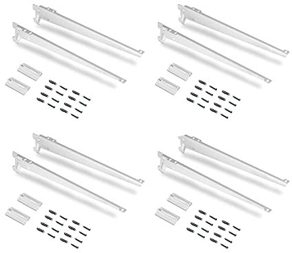 Emuca - Wandbefestigungsplatten und Jagmet-Regalträger, 380, Weiß, Stahl