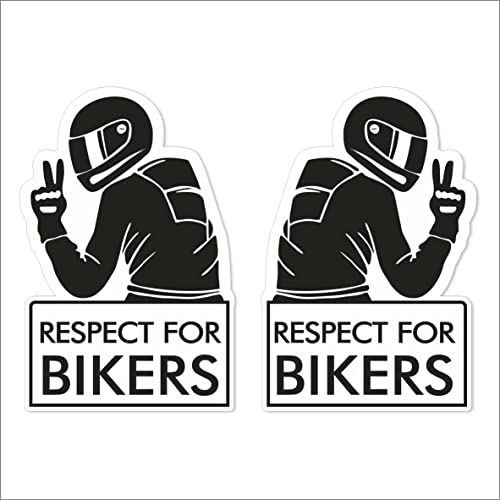 Pubblimania Aufkleber Respect for Biker für Auto und/oder Motorrad. Aufkleber Etikett (8,15 x 13 cm)