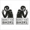 pubblimania Adesivo Respect for Biker per Auto e/o Moto. Decalcomanie Etichetta Sticker Adesivo (Cm 8,5x13)