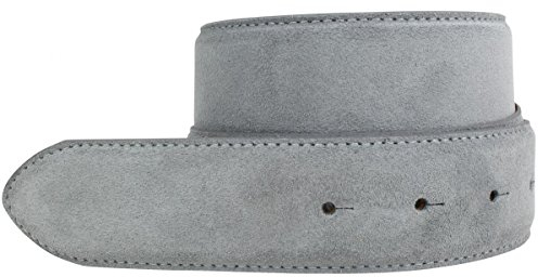 BELTINGER Wechselgürtel aus Veloursleder ohne Schnalle 4 cm | Druckknopf-Gürtel für Damen Herren 40mm | Wildleder-Gürtel 4cm | Dunkelgrau 90cm