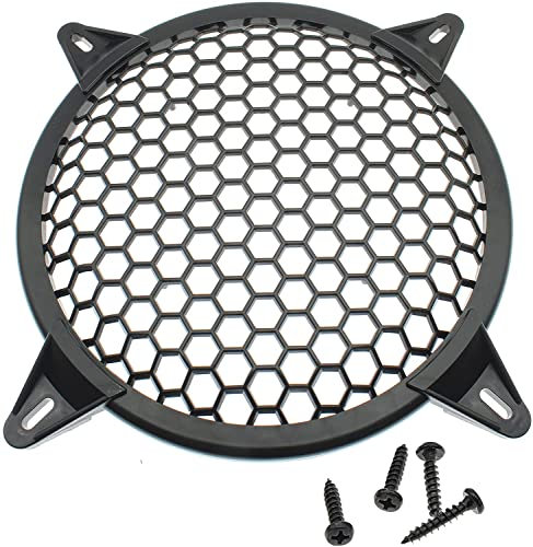OZXNO 2 Pack 10 Inch Speaker Grills Subwoofer Grill Waffle Grill Guard Protector Covers with Mounting Screws ABS Mesh Round Subwoofer Speaker Cover