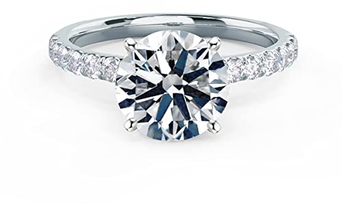 Blocaci Verlobungsring Ring Damen 9 Karat (375) Weißgold Ring 2CT Zirkonia Stein Frau Verlobungsringe Damenring Echt Schmuck Antragsring Größe 56