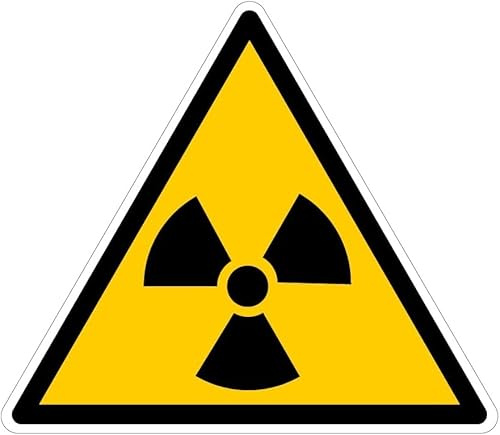 Signalétique.biz France – Warnschild „Ionisierende Strahlung“ – 250 × 250 mm – Selbstklebend – ISO 7010 W003 – UV-beständig