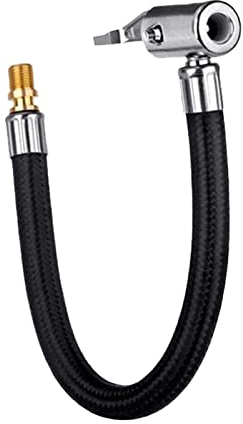 Faderr Flexible Tire Valve Extension Adapter, Inflator Hose Adapter, Locking Air Chuck Quick Connect and Release, Pressure Adjustable Tire Inflator Pump Hose Adapter(size:10cm/3.94in)