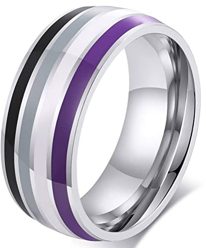 Regenbogenspinner Ring LGBT Pride Ring 8mm Pride Regenbogenring Versprechen Verlobungs Ehering Für Männer Frauen