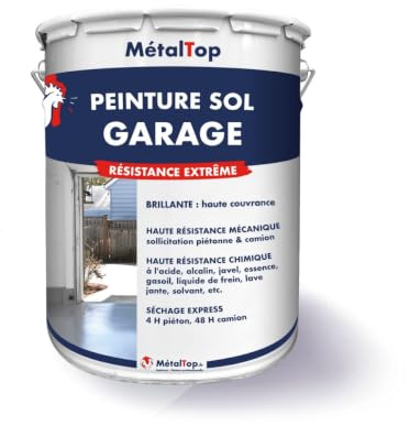 Metaltop - Peinture Sol Garage - Jaune colza - RAL 1021-15 L - Résistance aux taches, huiles et passages répétés