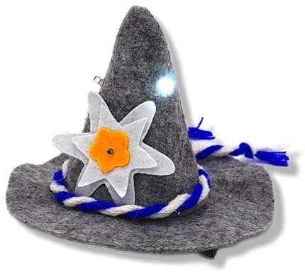 BF Souvenirs Haarspange mit Mini-Seppelhut SEPPI mit LEDs - Bayern Tirol Fasching Party Karneval Hochzeit Oktoberfest Volksfest Geburtstag