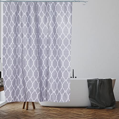 VIROSA Rideau de douche marocain gris pour salle de bain, anti-moisissure, dimensions 28 x 18 x 5 cm, tissu hydrofuge | 100 % polyester