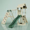 Rebo Spielturm Trondheim in Dunkelgrün Kinderschaukel