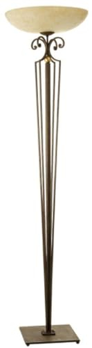 Casa Padrino Luxus Barock Halogen Stehleuchte Rost/Gold/Creme Ø 46 x H. 181 cm - Prunkvolle Barockstil Stehlampe mit rundem Murano Glas Lampenschirm - Luxus Qualität - Made in Italy