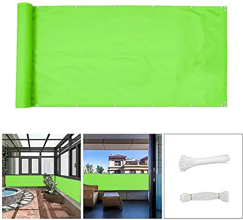 QINGLV Brise Vue Balcon 70x200cm Clôture De Protection De La Vie Privée Opaque Imperméable Toile Brise Vue pour Balcon/Patio/Jardin/Terrasse/Grillage -Vert
