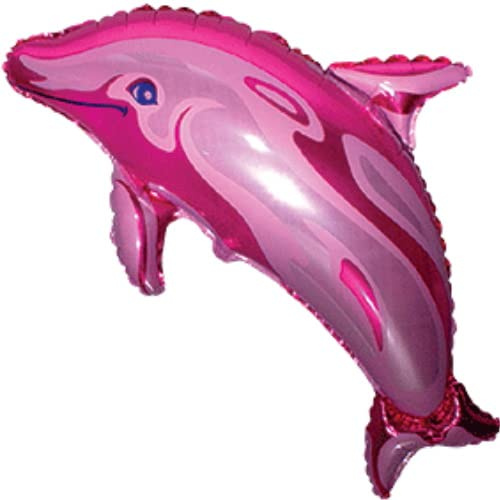 Riesige Super Form Meeresleben Aquaktische Fisch Folienballons XL Groß Kindergeburtstag Party Dekoration Geeignet für Luft oder Helium (Rosa Delphin 37)
