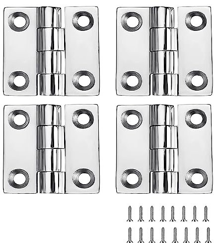 Yeruvce 4Piece Heavy Duty Stainless Steel Boat Hinges 2 Inch X 2 Inches Marine Grade Hinges