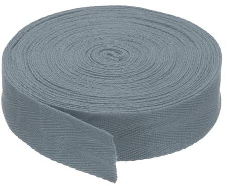 PATIKIL Baumwollband Baumwolle Gurtband 30mm x 9m, Schrägband Baumwoll Nahtband Köperband Saumband Einfassband Stoffband Webband zum Nähen für DIY Basteln Stricken Verpackungen, Grau