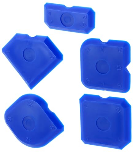 QWORK® 5 Pezzi Spatola in Silicone, Strumenti per Sigillatura in Silicone, Spatola per Giunti in Silicone, Utensile Smontaggio del Silicone, per Acrilico e Silicone
