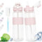 ADVIGO Gourde de sport, 1 l, avec paille, anti-fuite, avec adhésif, 1 l, sans BPA, pour l'école, le travail, le fitness, les voyages, le vélo, le camping (rose)