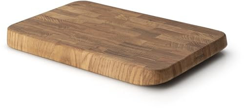 Continenta Planche à découper en bois de chêne, bois de bout, biseautée, 32,5x21,5x3cm