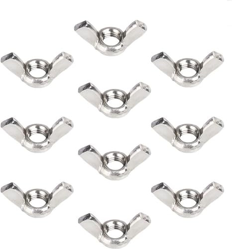 Stainless Steel Wingnuts, SS304 Material, 50 Count, 1/4-20 Thread Size