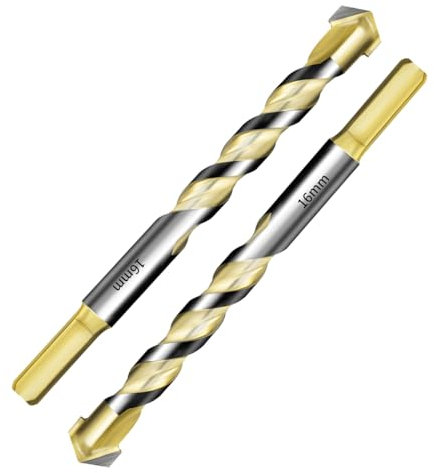 Teronbeta 2Pcs Forets pour Carrelage 16mm Mèche a Multi Matériaux pour Porcelaine, Brique, Marbre, Ciment, Maçonnerie, Verre, etc.