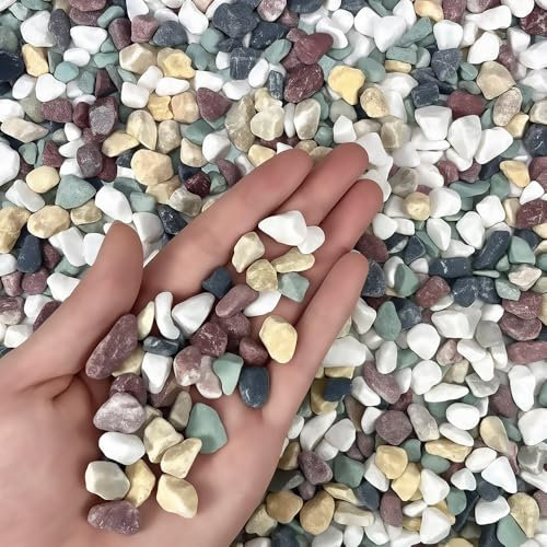 HXJDAM 950 g di ghiaia naturale, pietre decorative colorate e ciottoli per vasi, riempitivi per vasi, artigianato, acquario, giardino.