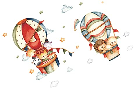 BESTonZON 1 Satz Aufkleber Heißluftballon Aufkleber Kinderzimmer Tieraufkleber Kinderzimmer Wandaufkleber Kinderzimmer Wandaufkleber Ornament Schlafzimmer Tieraufkleber