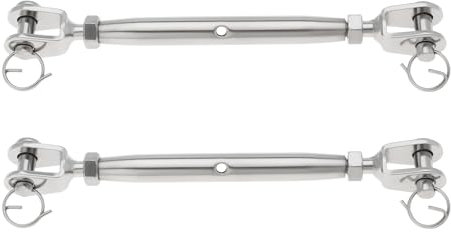 The Lord of the Tools 2PCS M8 Turnbuckle Screw Tightener 316 Stainless Steel Closed Body Jaw Rigging Screw Jaw Turnbuckle Rigging Screw for Sailing Rowing