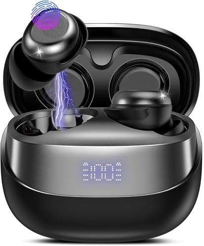 DUSONLAP Bluetooth Kopfhörer, Mini In Ear Kopfhörer Kabellos Bluetooth 5.4 HiFi Immersiv Sound, 47Std Spielzeit Schlafkopfhörer mit Passiver Geräuschmaskierung, LED-Anzeige, IPX7 Wasserdichte Ohrhörer